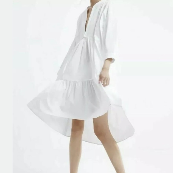 zara buttoned oversized shirt dress